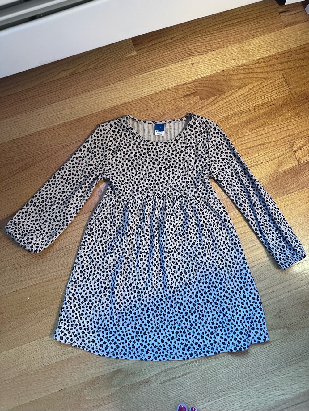 Old Navy Cream Dress with Black Heart Print